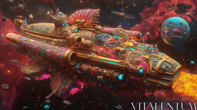 Colorful Cosmic Voyage AI Image