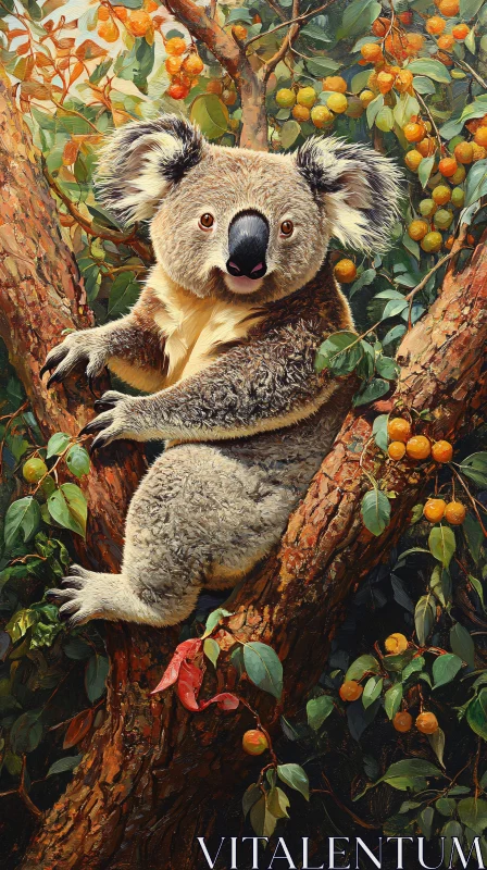 Koala in a Tree AI Image