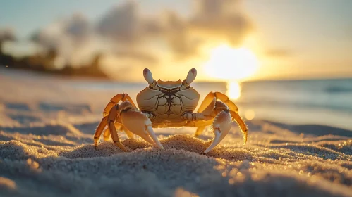 Beach Crab at Sunset