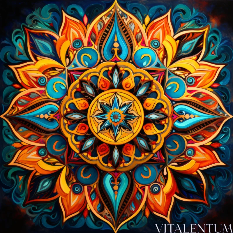 Colorful Abstract Floral Mandala Artwork AI Image