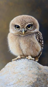 Lifelike Owl Portrait with Fluffy Feathers