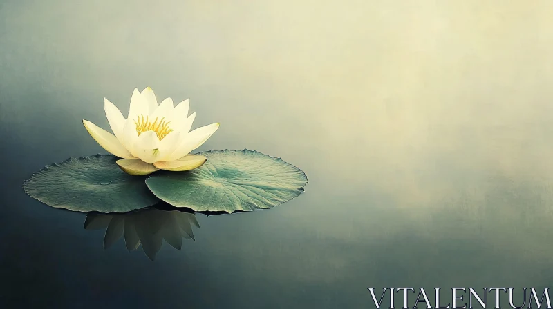 AI ART Peaceful Lotus Bloom on Tranquil Pond