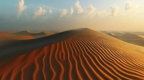 Golden Desert Dunes During Sunset