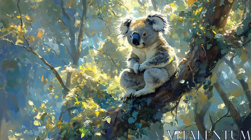 AI ART Tranquil Koala Among Trees