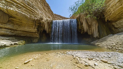 Stunning Natural Waterfall in Rocky Landscape