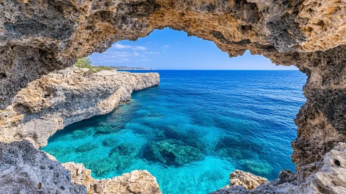 Breathtaking Coastal Sea Cave and Cliff Scene