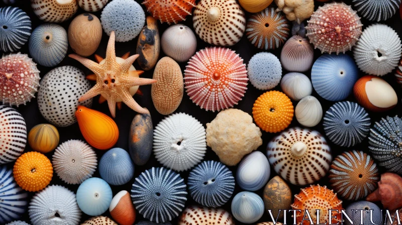 Colorful Seashell Assortment - A Nature's Artistry AI Image