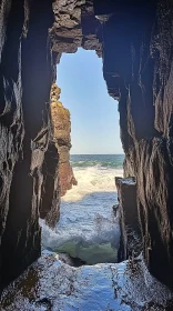 Ocean View from Inside a Cave