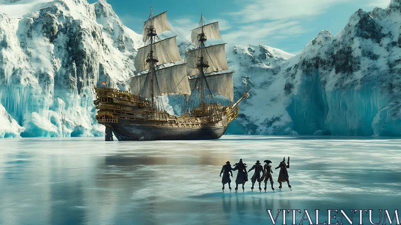 Pirates and the Icy Expedition AI Image