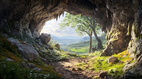 Cave Opening to a Beautiful Landscape