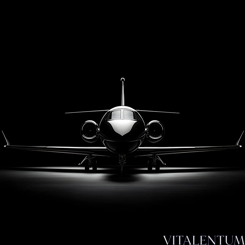 Modern Jet in Low-Key Lighting AI Image