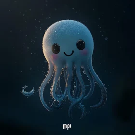 Charming Smiling Jellyfish in the Ocean