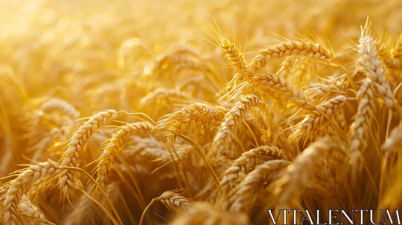 Close-Up of Wheat Stalks AI Image