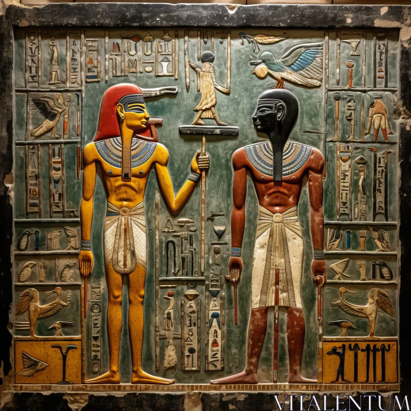 Ancient Egyptian Woodcarvings: A Study in Monumentality AI Image
