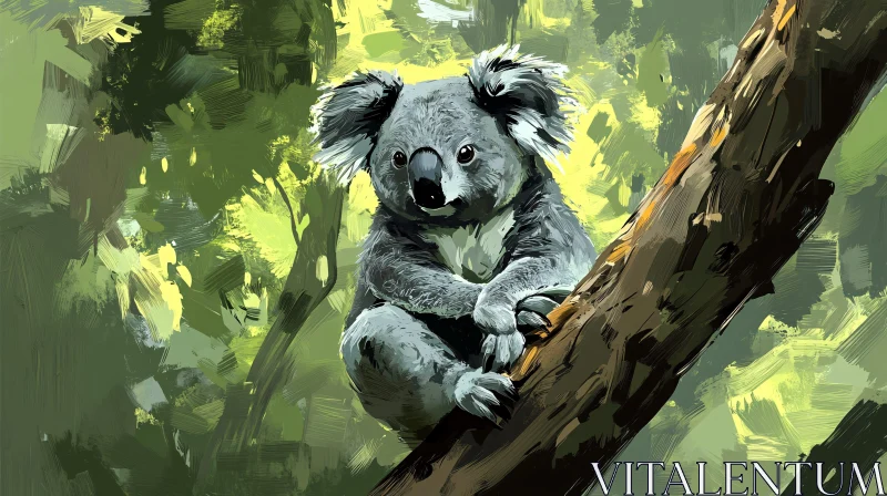 AI ART Wildlife Art: Koala in Nature