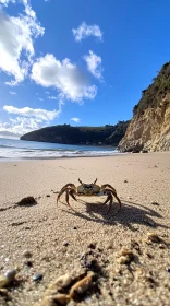 Seashore Crab with Rocky Backdrop