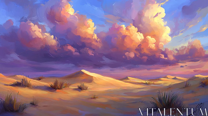 AI ART Desert Landscape at Sunset