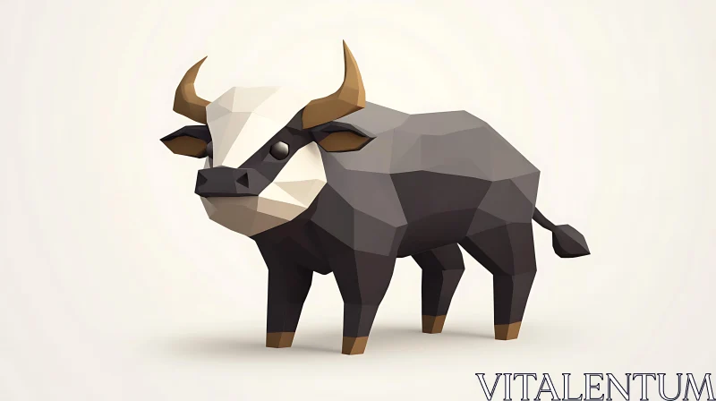 Geometric Bull Artwork AI Image