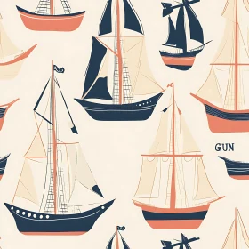 Retro Nautical Boat Illustration Design