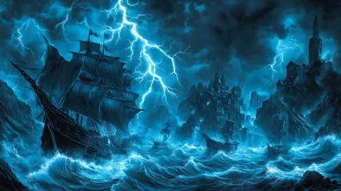 Thunderous Night at Sea