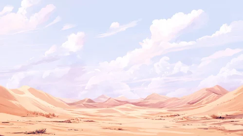 Vast Desert Landscape with Rolling Sand Dunes