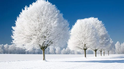 Tranquil Snowy Trees in Winter