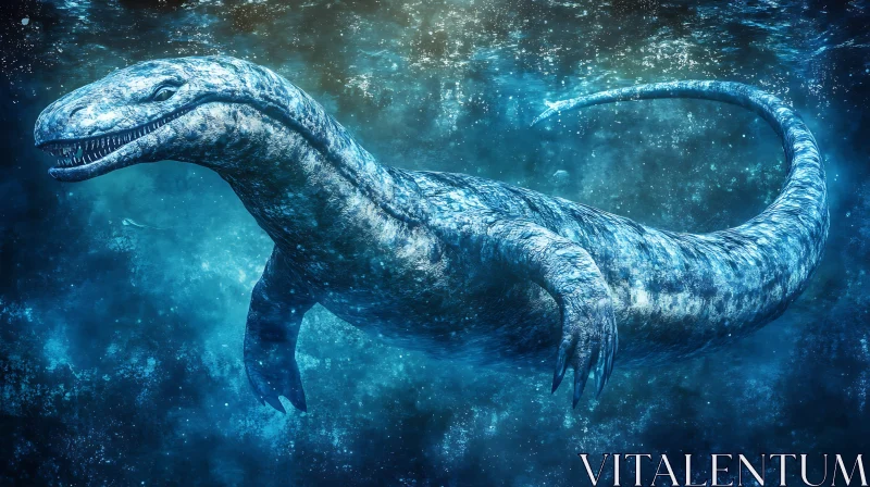 Serpent-like Prehistoric Marine Reptile AI Image