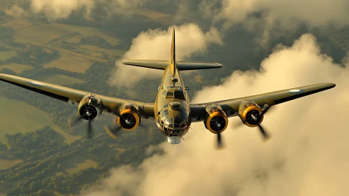 Historic Aircraft Soaring Through the Sky