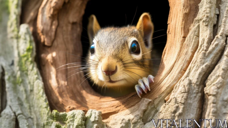 Charming Squirrel in Nature - Playful and Realistic Image AI Image