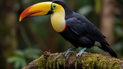 Enthralling Toucan Perched in Lush Rainforest - Nature-Inspired Art