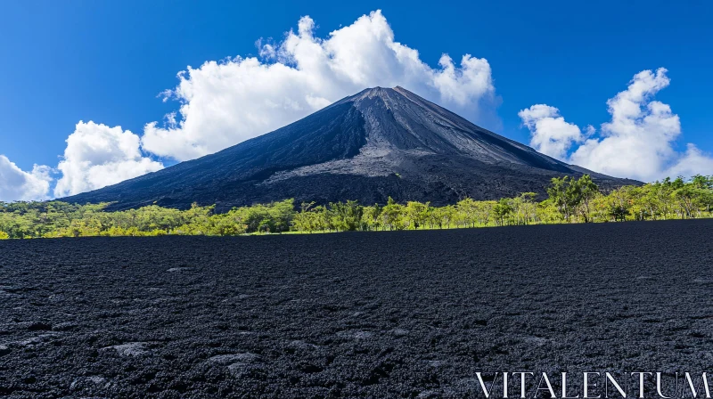 AI ART Majestic Volcanic Mountain Scene