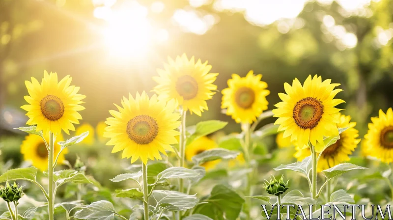 AI ART Sunflower Field in the Summer Sun