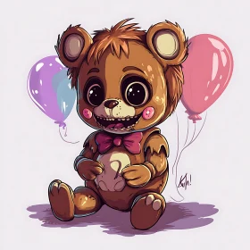 Eerie Plush Teddy Bear Illustration