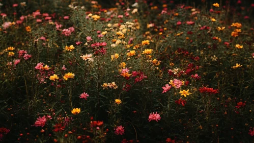 Diverse Wildflowers in a Tranquil Field