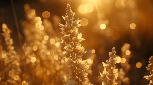 Sunset in a Golden Field