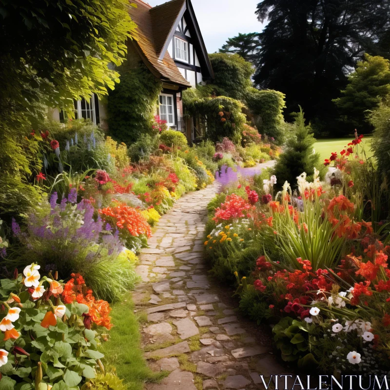 English Countryside Pathway: An Earthy Elegance in Naturecore and Cabincore Aesthetics AI Image