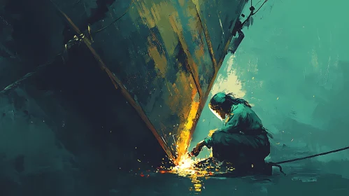 Ship Welding Scene