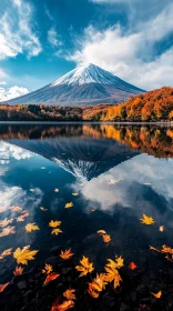 Autumnal Mountain Reflected in Serene Lake