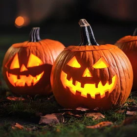 Glowing Halloween Pumpkins