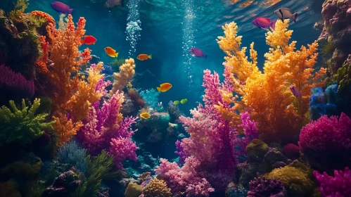 Colorful Coral Reef Underwater Scene