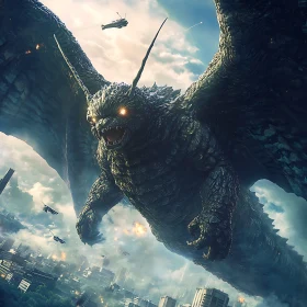 Epic Dragon vs Helicopters Battle in City