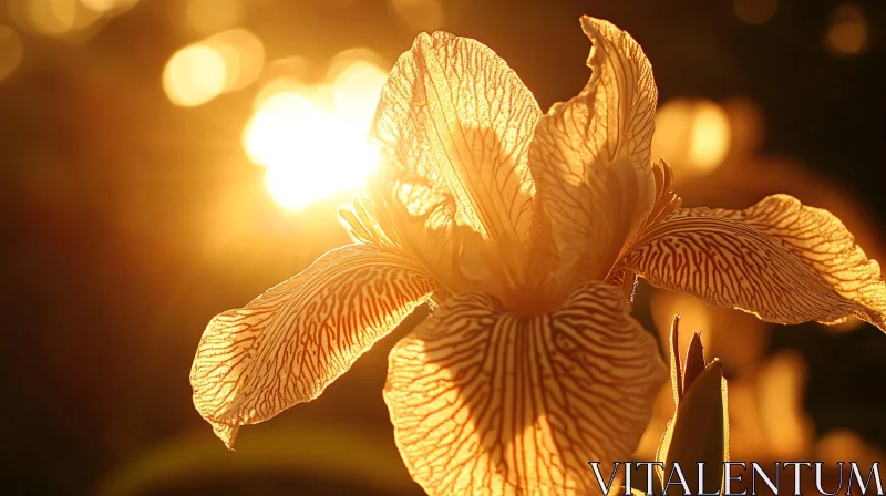 Golden Hour Flower Close-Up AI Image