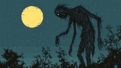 Nighttime Monster in the Forest