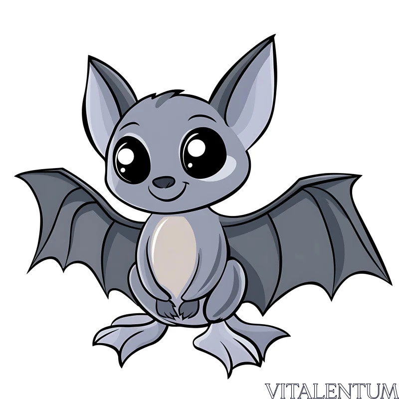 AI ART Cute Cartoon Bat Illustration