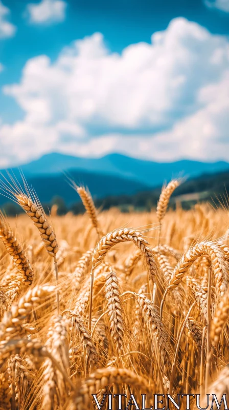 AI ART Golden Wheat Field Landscape