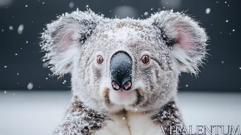 Winter Koala Portrait AI Image