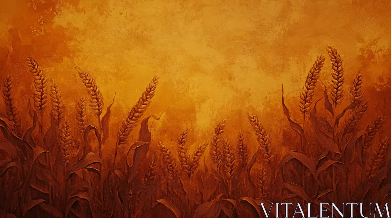 Field of Wheat in Golden Glow AI Image