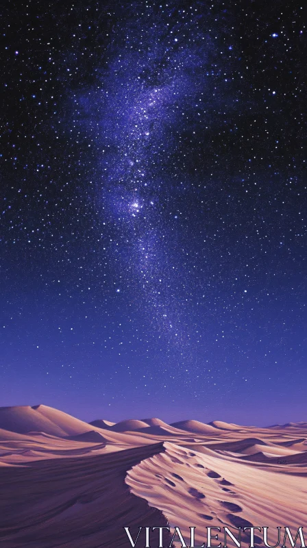 Starry Night Above Desert Dunes AI Image