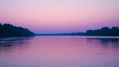 Purple Twilight Over a Tranquil River