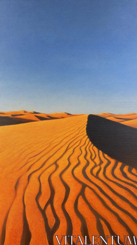 AI ART Sunlit Sand Dunes in a Desert